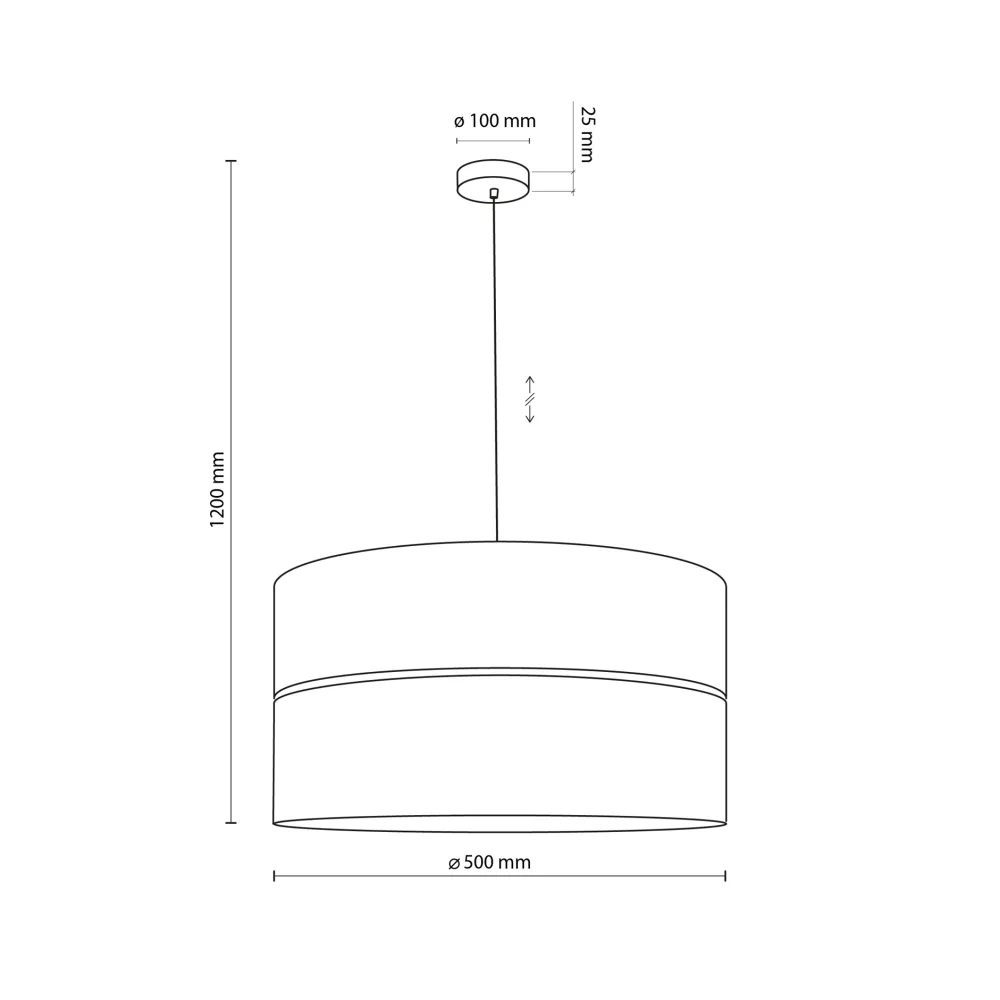 Lampadari Moderni-Selezionato da Mazzolaluce Lampadario a sospensione cilindro quercia nero bicolore per soggiorno