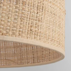 Lampadari Moderni-Selezionato da Mazzolaluce Lampadario a sospensione cilindro 38 cm di paglia per sala da pranzo