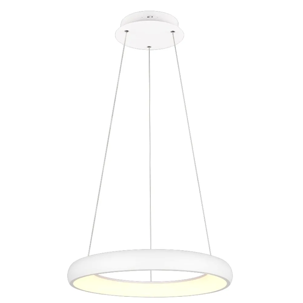 Lampadari Moderni-Selezionato da Mazzolaluce Lampadario a sospensione 60cm anello bianco led 38w 2300k 3000k 4000k