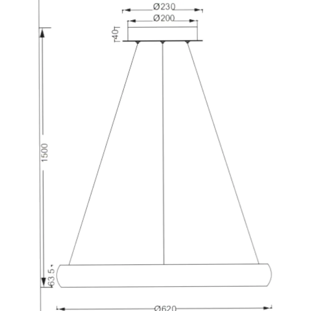 Lampadari Moderni-Selezionato da Mazzolaluce Lampadario a sospensione 60cm anello bianco led 38w 2300k 3000k 4000k