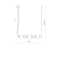 Lampadari Moderni-Selezionato da Mazzolaluce Lampadario a sospensione 96cm vetro ceramica design per sala da pranzo