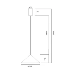 Lampade A Sospensione-Selezionato da Mazzolaluce Lampadario a sospensione cono alluminio colore cuoio led dimmerabile