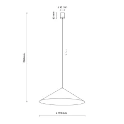 Lampadari Cucina-Selezionato da Mazzolaluce Lampadario a sospensione cono di metallo champagne 50 cm per tavolo cucina