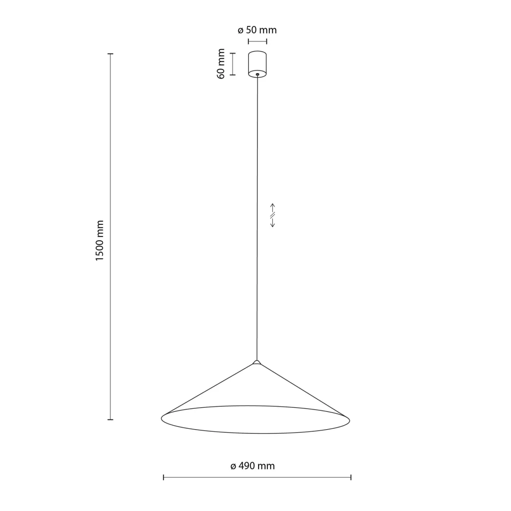Lampadari Cucina-Selezionato da Mazzolaluce Lampadario a sospensione cono di metallo champagne 50 cm per tavolo cucina