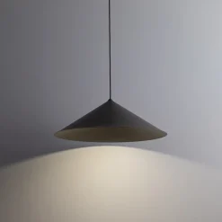 Lampadari Cucina-Selezionato da Mazzolaluce Lampadario a sospensione cono 50 cm di metallo marrone per cucina moderna