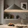 Lampadari Cucina-Selezionato da Mazzolaluce Lampadario a sospensione cono di metallo marrone 40 cm per tavolo cucina