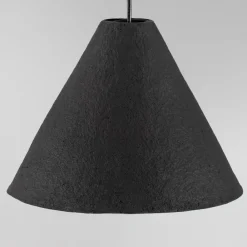 Lampadari Moderni-Selezionato da Mazzolaluce Lampadario a sospensione cono 45cm nero di cartapesta