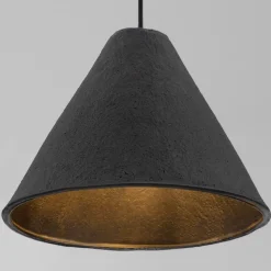 Lampadari Moderni-Selezionato da Mazzolaluce Lampadario a sospensione cono 45cm nero di cartapesta