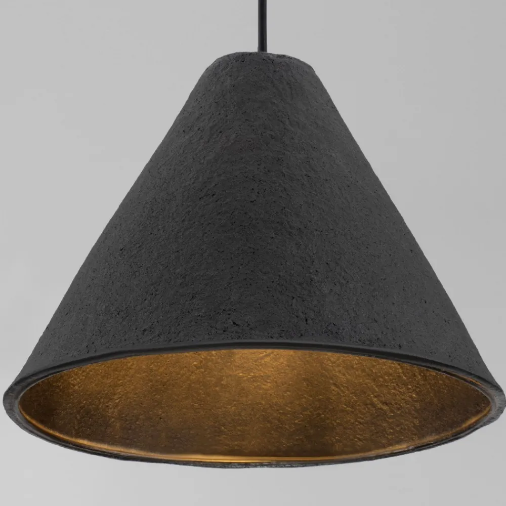 Lampadari Moderni-Selezionato da Mazzolaluce Lampadario a sospensione cono 45cm nero di cartapesta