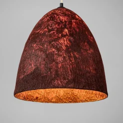Lampadari Moderni-Selezionato da Mazzolaluce Lampadario a sospensione cupola 50cm rossa carta seta di gelso per tavolo soggiorno