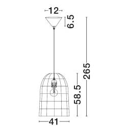 Lampadari Moderni-Selezionato da Mazzolaluce Lampadario a sospensione cupola di rattan marrone per sala da pranzo