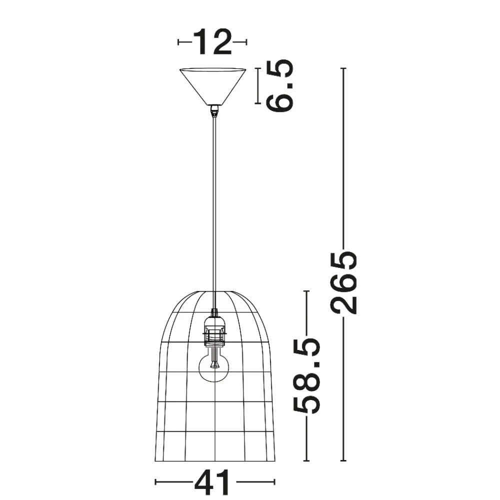 Lampadari Moderni-Selezionato da Mazzolaluce Lampadario a sospensione cupola di rattan marrone per sala da pranzo