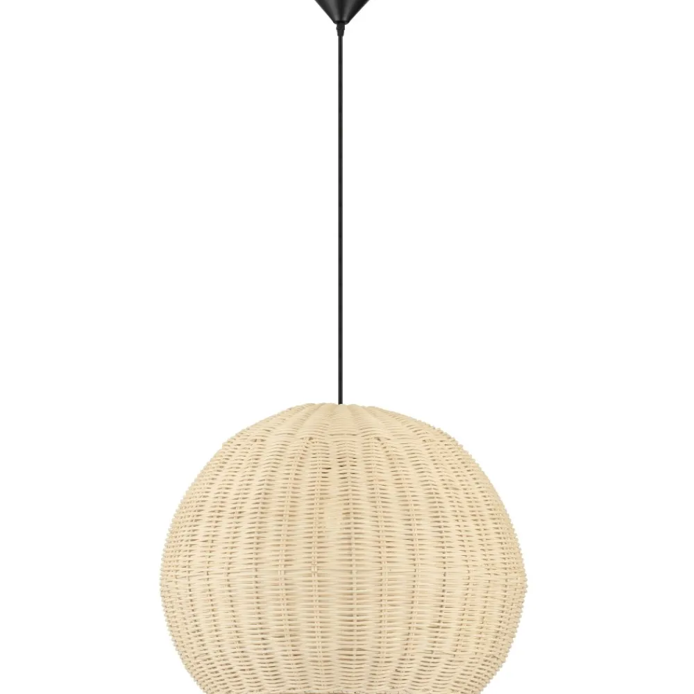 Lampadari Moderni-Selezionato da Mazzolaluce Lampadario a sospensione cupola di rattan naturale 39 cm per sala da pranzo