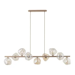 Lampadari Moderni-Selezionato da Mazzolaluce Lampadario a sospensione design moderno sabbia vetri cognac per soggiorno