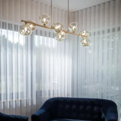 Lampadari Moderni-Selezionato da Mazzolaluce Lampadario a sospensione design moderno sabbia vetri cognac per soggiorno