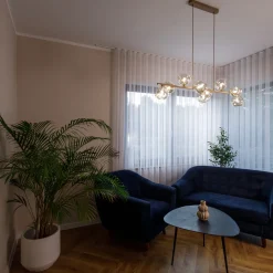 Lampadari Moderni-Selezionato da Mazzolaluce Lampadario a sospensione design moderno sabbia vetri cognac per soggiorno
