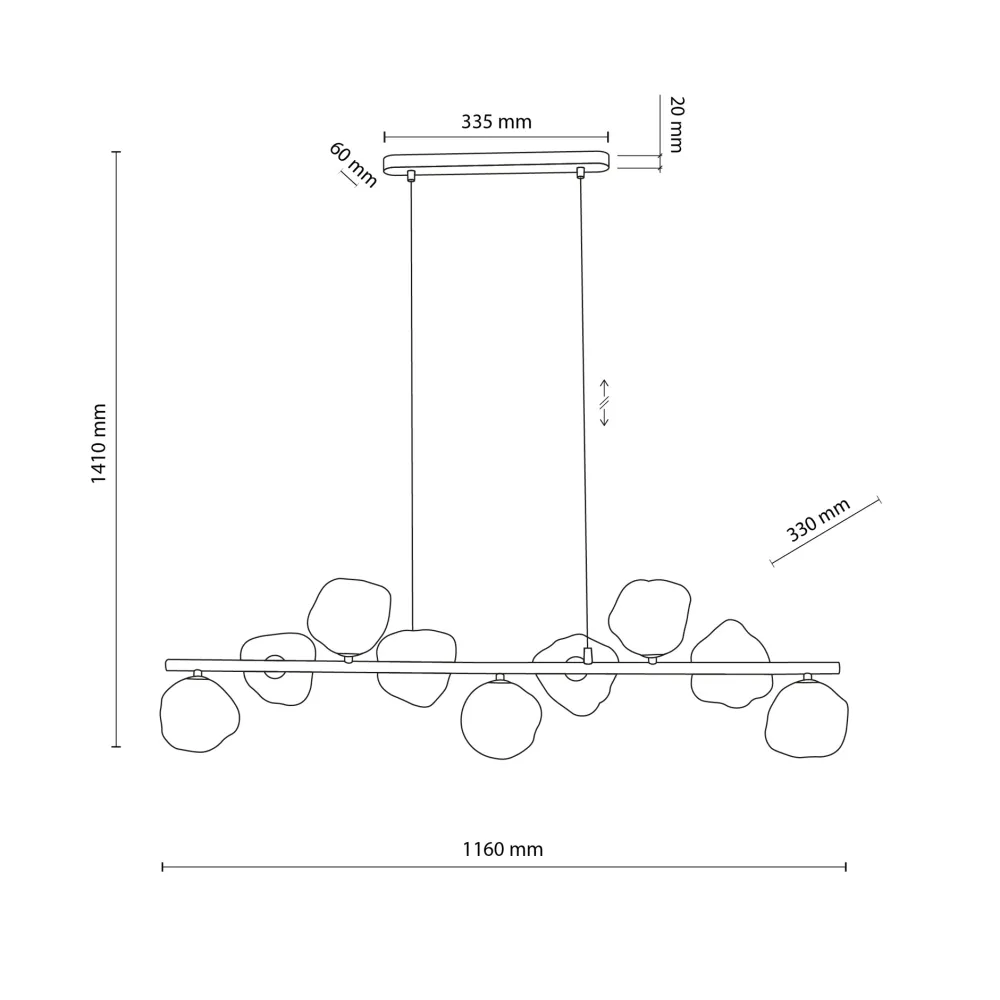 Lampadari Moderni-Selezionato da Mazzolaluce Lampadario a sospensione design moderno sabbia vetri cognac per soggiorno