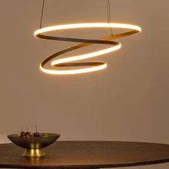 Lampadari Moderni-Selezionato da Mazzolaluce Lampadario a sospensione design moderno circolare nero per soggiorno