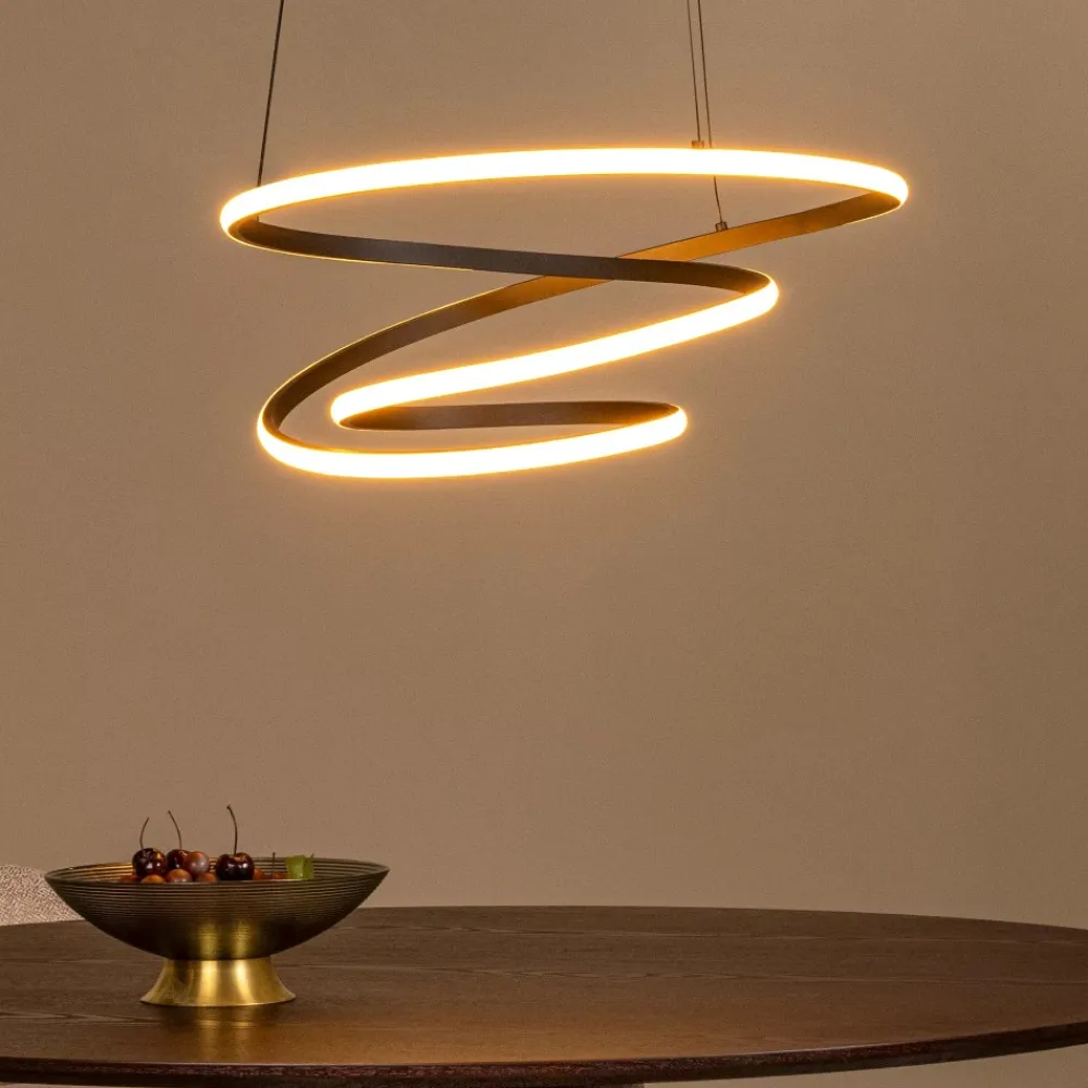 Lampadari Moderni-Selezionato da Mazzolaluce Lampadario a sospensione design moderno circolare nero per soggiorno