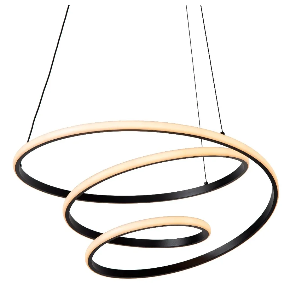 Lampadari Moderni-Selezionato da Mazzolaluce Lampadario a sospensione design moderno circolare nero per soggiorno