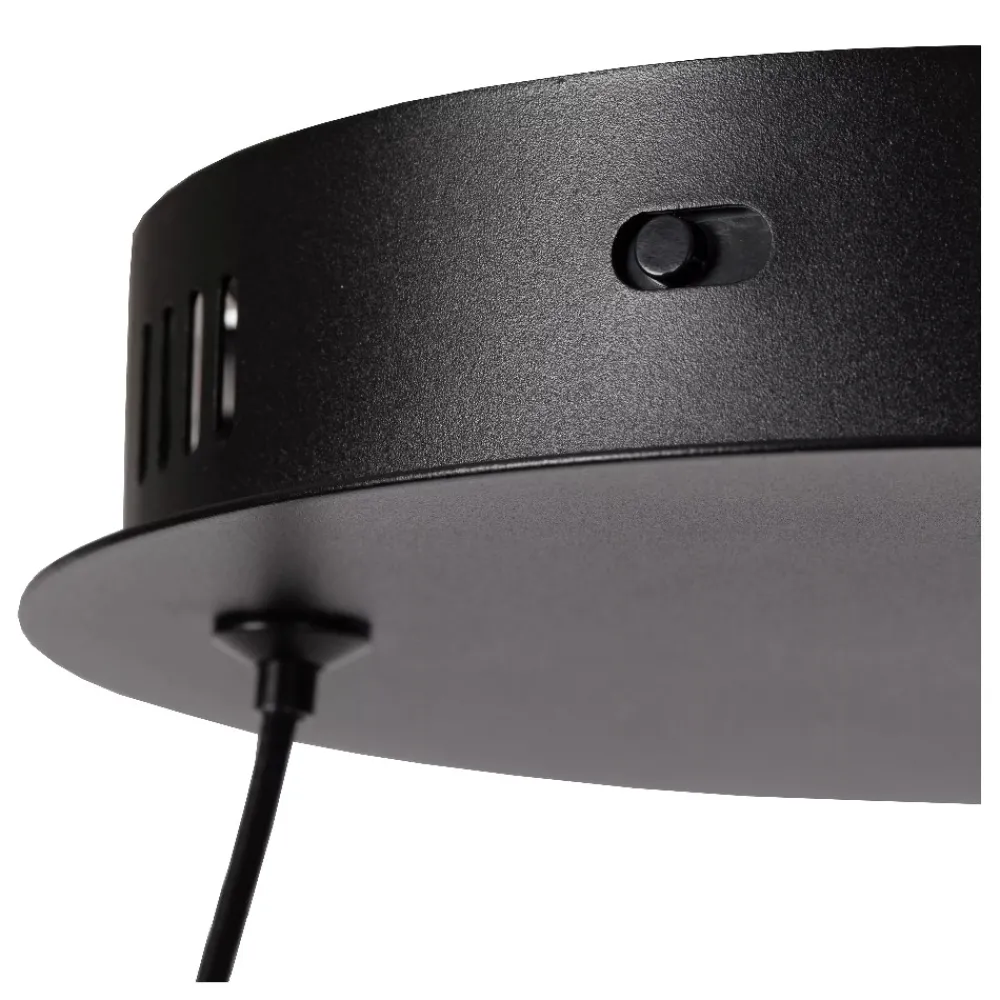Lampadari Moderni-Selezionato da Mazzolaluce Lampadario a sospensione design moderno circolare nero per soggiorno