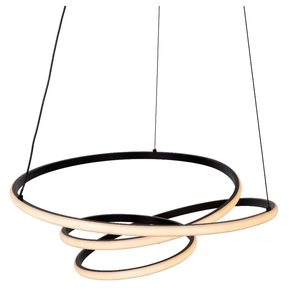 Lampadari Moderni-Selezionato da Mazzolaluce Lampadario a sospensione design moderno circolare nero per soggiorno
