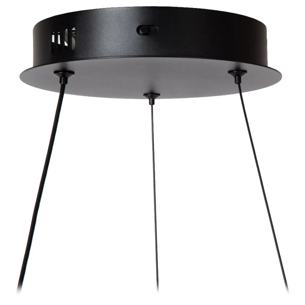 Lampadari Moderni-Selezionato da Mazzolaluce Lampadario a sospensione design moderno circolare nero per soggiorno