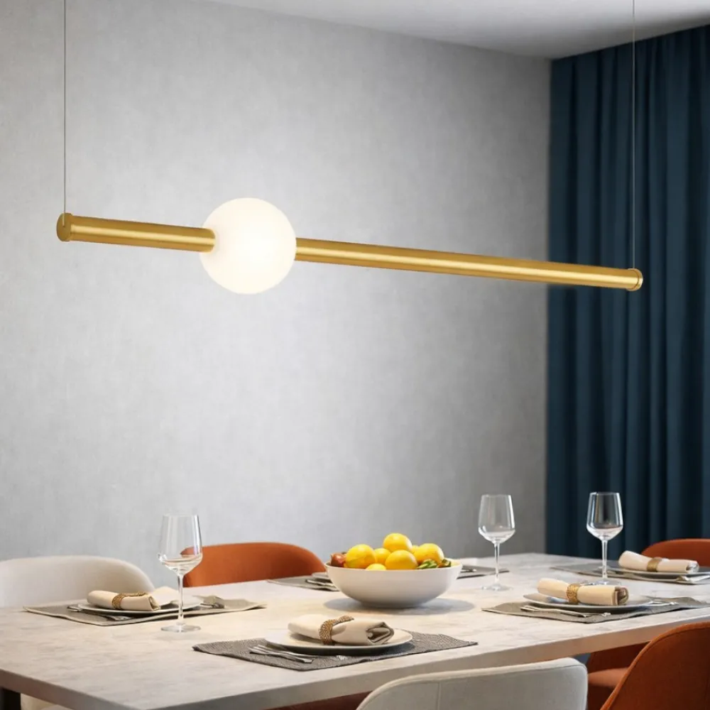 Lampadari Moderni-Selezionato da Mazzolaluce Lampadario a sospensione design per tavolo da pranzo oro