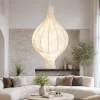 Lampadari Moderni-Selezionato da Mazzolaluce Lampadario a sospensione design in seta di gelso bianco sabbia