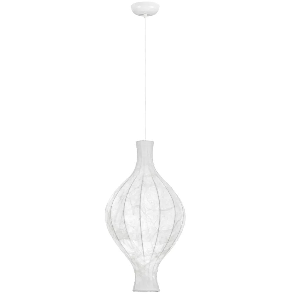 Lampadari Moderni-Selezionato da Mazzolaluce Lampadario a sospensione design in seta di gelso bianco sabbia