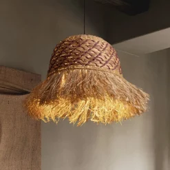 Lampadario Camera Da Letto-Selezionato da Mazzolaluce Lampadario a sospensione di rattan giacinto d'acqua intrecciato rafia corda per camera da letto