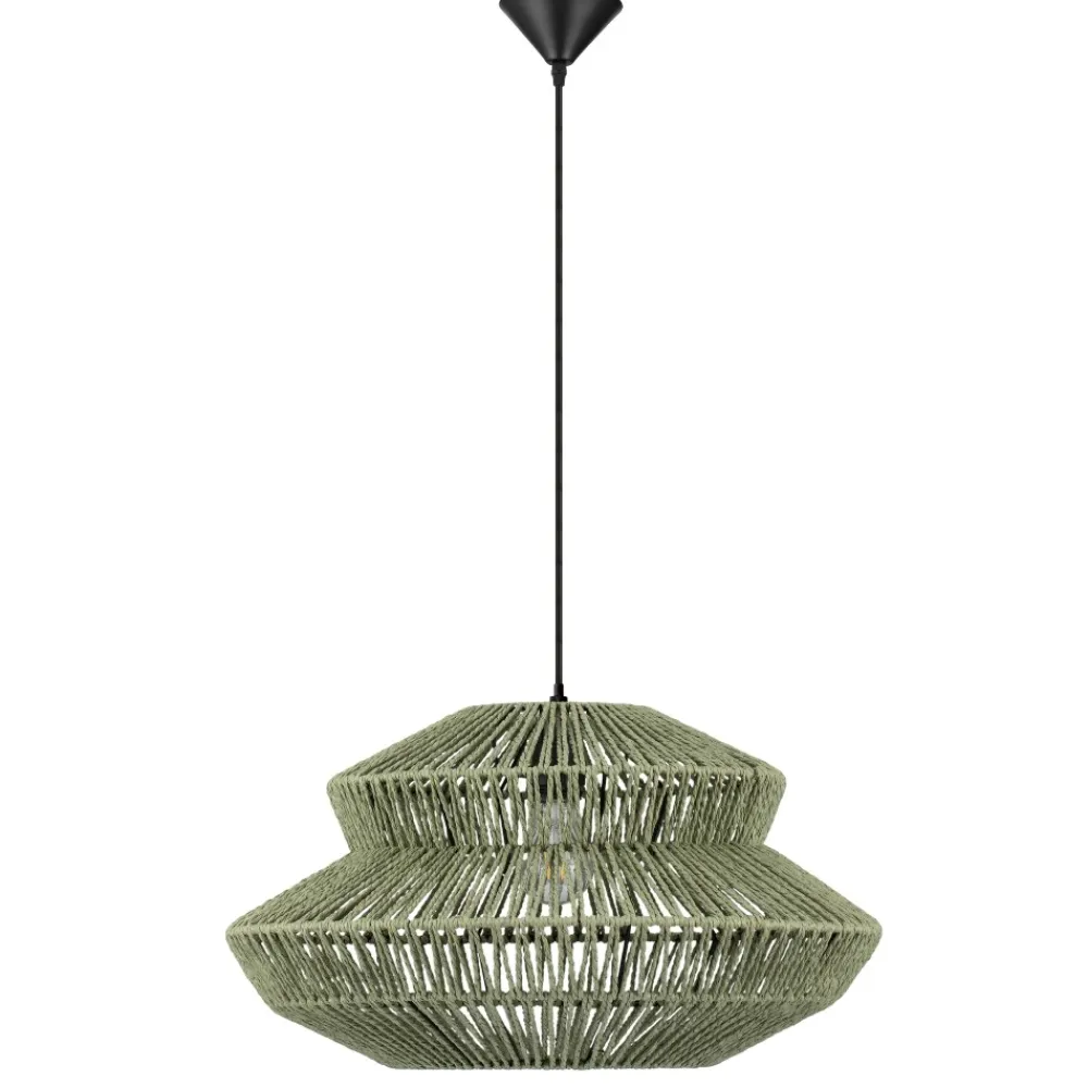 Lampadari Moderni-Selezionato da Mazzolaluce Lampadario a sospensione di rattan verde 50 cm