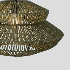 Lampadari Moderni-Selezionato da Mazzolaluce Lampadario a sospensione di rattan verde 50 cm