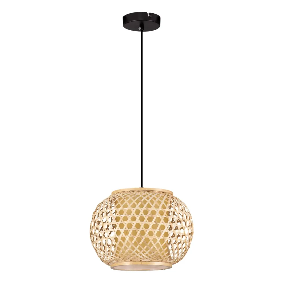 Lampadari Moderni-Selezionato da Mazzolaluce Lampadario a sospensione di rattan 30 cm