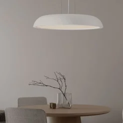 Lampadari Cucina-Selezionato da Mazzolaluce Lampadario a sospensione disco bianco rotondo led 44w 3000k per cucina