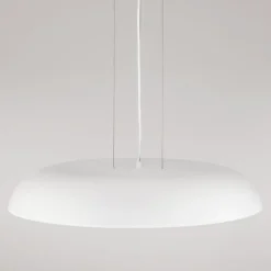 Lampadari Cucina-Selezionato da Mazzolaluce Lampadario a sospensione disco bianco rotondo led 44w 3000k per cucina