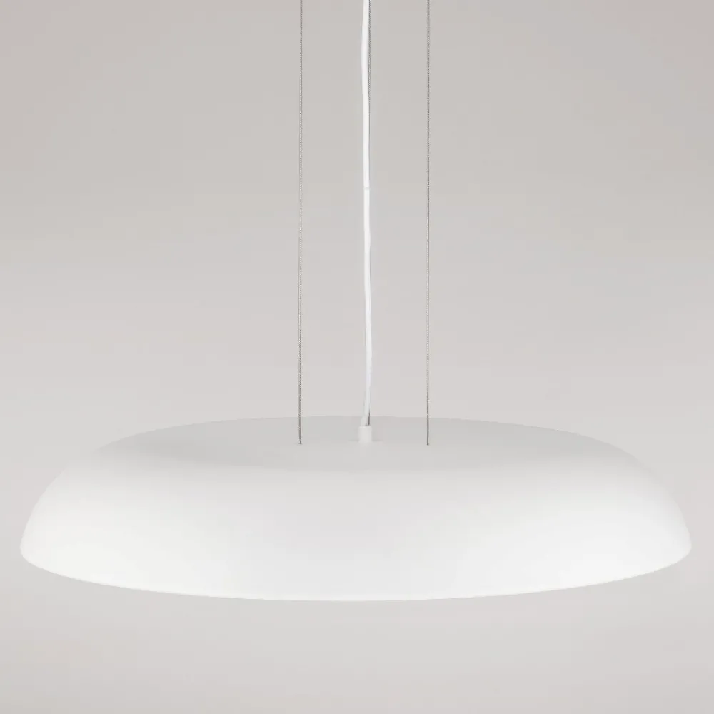 Lampadari Cucina-Selezionato da Mazzolaluce Lampadario a sospensione disco bianco rotondo led 44w 3000k per cucina