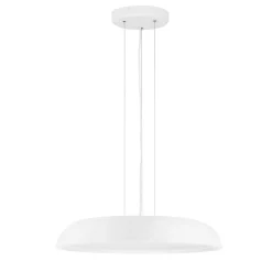Lampadari Cucina-Selezionato da Mazzolaluce Lampadario a sospensione disco bianco rotondo led 44w 3000k per cucina
