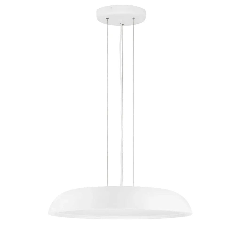 Lampadari Cucina-Selezionato da Mazzolaluce Lampadario a sospensione disco bianco rotondo led 44w 3000k per cucina