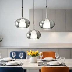 Lampadari Moderni-Fabas Luce Lampadario a sospensione edolo fume per soggiorno moderno
