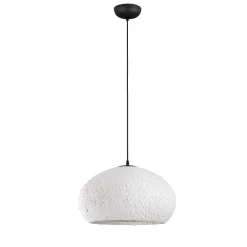 Lampadari Moderni-Selezionato da Mazzolaluce Lampadario a sospensione fatto a mano cupola resina e carta bianco