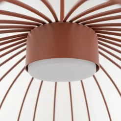 Lampadari Moderni-Selezionato da Mazzolaluce Lampadario a sospensione gabbia di metallo rosso mattone design moderno