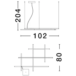 Lampadari Moderni-Selezionato da Mazzolaluce Lampadario a sospensione geometrico nero moderno per soggiorno