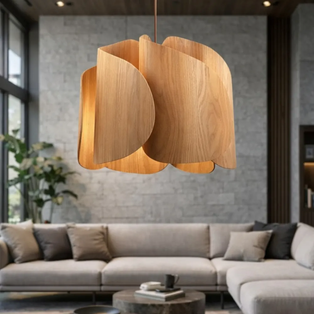 Lampadari Moderni-Fabas Luce Lampadario a sospensione in legno dal design moderno pevero