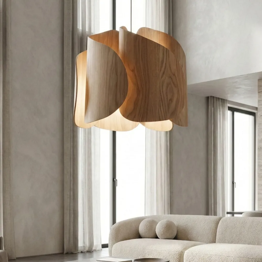 Lampadari Moderni-Fabas Luce Lampadario a sospensione in legno dal design moderno pevero