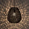 Lampadari Moderni-Selezionato da Mazzolaluce Lampadario a sospensione in rattan nero e corda di carta nera filo in tessuto