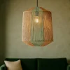 Lampadari Moderni-Selezionato da Mazzolaluce Lampadario a sospensione in rattan corda verde
