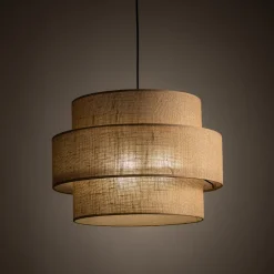 Lampadario Camera Da Letto-Selezionato da Mazzolaluce Lampadario a sospensione in tessuto iuta moderno per camera da letto