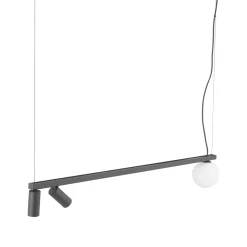 Lampadari Cucina-Selezionato da Mazzolaluce Lampadario a sospensione lungo antracite per illuminazione isola penisola cucina