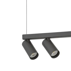 Lampadari Cucina-Selezionato da Mazzolaluce Lampadario a sospensione lungo antracite per illuminazione isola penisola cucina